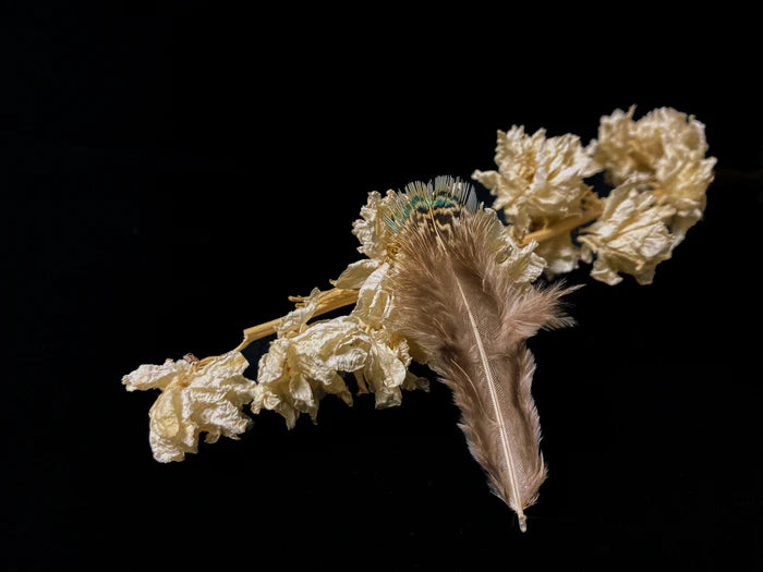 Natural green pheasant feathers