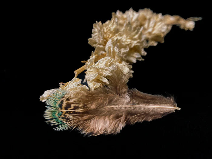 Natural green pheasant feathers