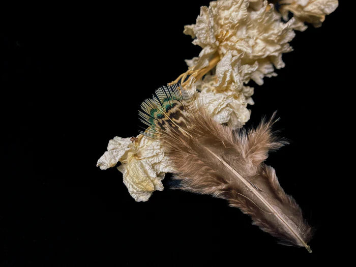 Natural green pheasant feathers